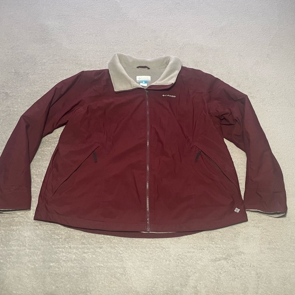 COLUMBIA lined jacket size 2X burgundy very good condition - Picture 1 of 7
